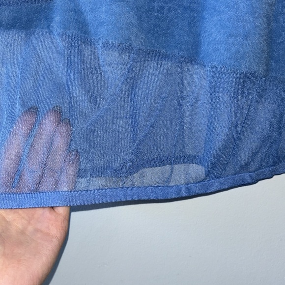 House of Sunny Sliding Doors Dress Fluffy Mesh in Blue - Picture 5 of 11